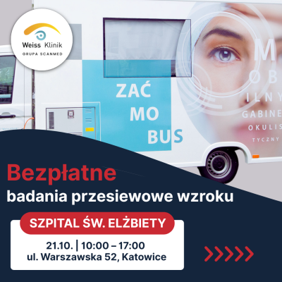 Bezpłatne badania wzroku – zaćmobus w Szpitalu św. Elżbiety w Katowicach